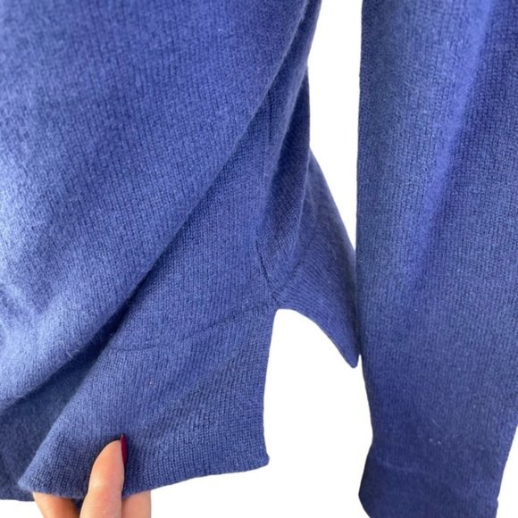 FIGINI 100% Cashmere Blue/Purple V-Neck Sweater *No Size Fits S/M* Made in Italy - Picture 2 of 9